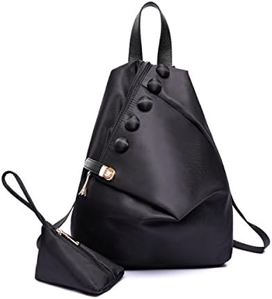 MYLL Backpack School Daypack Oxford Rucksack With Leather Handle Ideal For Women Ladies Girls College Gym Work Sports ,Black