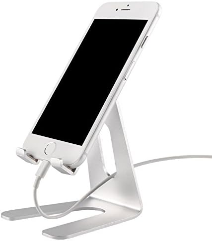 GSTEK Aluminum Universal Phone and Tablet Stand Holder with Charging Dock for iPhone, iPad, Samsung Galaxy/Tab, Kindle E-reader, Google Nexus, HTC, LG, Sony, Nokia (Solid Stand 3.5-10'' Silver)