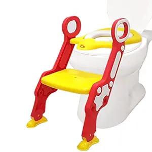 JUNIOR JOE Non-slip foldable baby toddler toilet training seat chair with soft cushion for kids (RED)