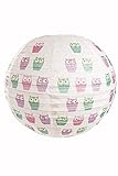 west5products Childrens Nursey / Room Owl Design Paper Globe Hanging Ceiling Lamp / Light Shade 35cm Dia