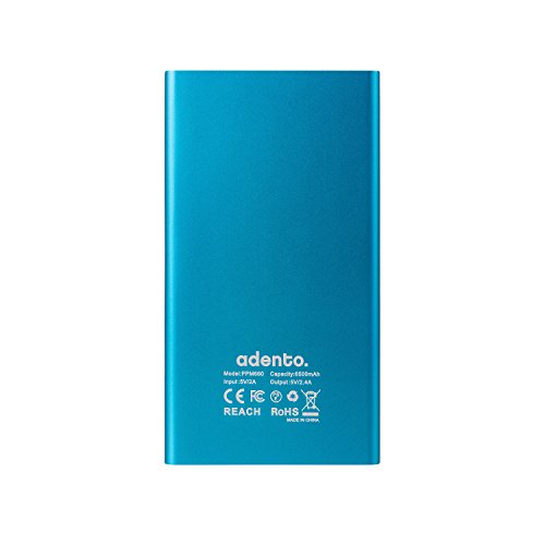Adento Powerbank portabler Akku (USB, 6500mAh) blau - 2