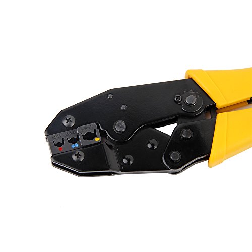 Fontic Crimpzange Kabelschuhzange mit 5 wechselbaren Einsätzen, Presszange für Kabelschuhe inklusive Schraubenzieher, Aderendhülsen Zangemit Werkzeugtasche - 7