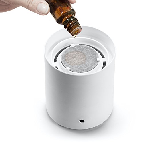 LifeBasis Aroma Diffuser Aromavernebler mit USB-Anschluss Batteriebetriebener Lufterfrischer , Leiser Ventilator mit Holzkappe für Büro und Schlafzimmer ( Weiß ) - 4