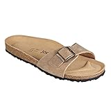  JOE N JOYCE Damen Porto Leder Soft Fußbett Sandalen Beige Größe 39 EU Schmal