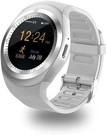 Bluetooth smart watch ZKCREATION smart watch,classic IPS round touch screen waterproof smartphone with SIM card,fitness tracker,pedometer Health Wrist Watch Phone compatible with Android phone and IOS(White)