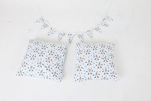 Integrity Co 1 Panda Azul, 2 Fundas de cojín y 1 tapete de Zigzag Azul