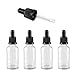 Produktbild 4er 30 ml 1 oz Leer Klar Pipettenflaschen mit Tamper Proof Evidence Lids inkl. Pipetten/Pipettenflasche/glasflasche mit Pipette/Glaspipette//Tropfpipette/Tropfpipetten