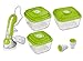 Produktbild Zepter VacSy Vakuum MINI Set (5 Teile) zur Vakuumversiegelung und Lebensmittelaufbewahrung inklusive Vakuumierpumpe, 3 Glasbehälter, Universaldeckel, 2 Flaschenverschluss