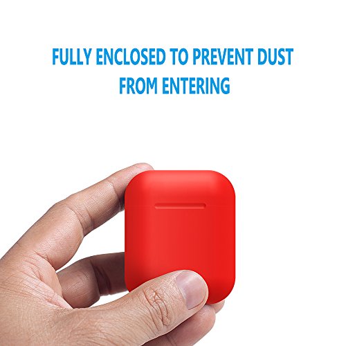 AirPods Case Protective  FRTMA Silicone Skin Case with Sport Strap for Apple AirPods  Red