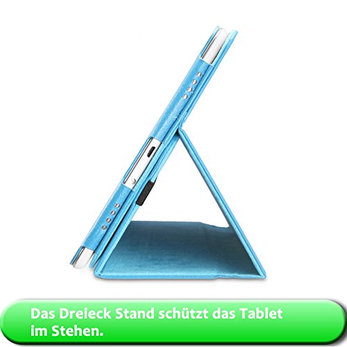 Infiland Samsung Galaxy Tab A 9.7 Hülle Case -Slim Fit Folio PU-lederne dünne Kunstleder Schutzhülle Cover Tasche für Samsung Galaxy Tab A 9.7 T550N/ T555N 24,6 cm (9,7 Zoll) WiFi/LTE Tablet-PC (mit Auto Schlaf / Wach Funktion)(Hellblau) - 7