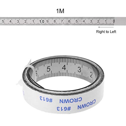 Kafen - Regla Adhesiva, Regla métrica autoadhesiva, 1 m - 3 m de Cinta métrica de Acero Inoxidable, Natural, 1 m