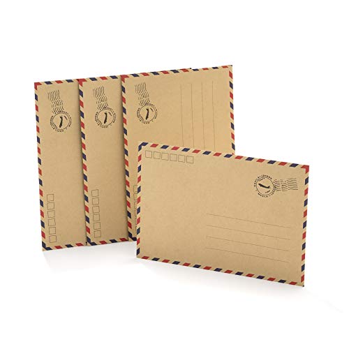 Lot de 50 enveloppes format 12,3 x 17,5 cm, 120 g/m², en papier kraft, thème voyage Originale