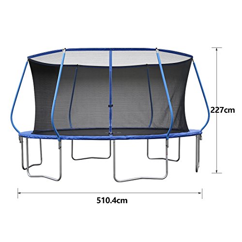 HLC 15FT Garden Round Outdoor Trampoline With Safety Net Enclosure , Best gift for Family