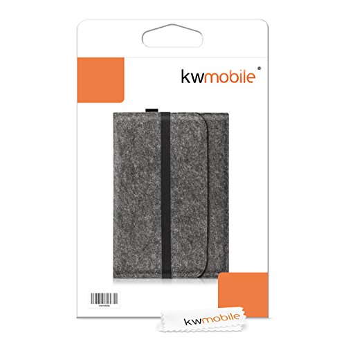 kwmobile Laptoptasche Filz Sleeve für 11″ 11,6″ Laptop / Tablet – Notebook Tasche Schutzhülle Laptop Case Hülle in Dunkelgrau mit Innentaschen Innenmaße: ca. 31,5 x 25 cm - 7