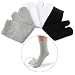 Produktbild NUOLUX 3pcs Elastische Zehe Socken Baumwolle Tabi Socken für Frauen-Männer Weiß + Grau + Schwarz