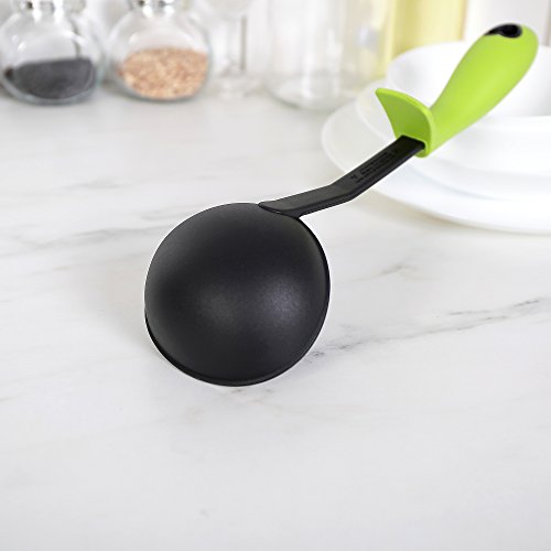 Ambrosya® | Funktionales Küchenhelfer-Set aus 7 Teilen | Kelle Kochgeschirr Kochset Küchenset Küchenutensilien Löffel Nudelzange Pastaheber Pastalöffel Pfannenwender Schöpfkelle Zange (7 Teile, Grün) - 8