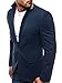 OZONEE Herren Sakko Business Anzug Kurzmantel Klassische Anzugjacke Jacket Blazer OZN 5504 M DUNKELBLAU