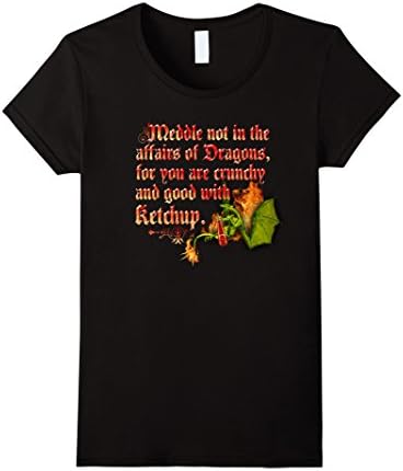 Women's The Official "MEDDLE NOT IN THE AFFAIRS OF DRAGONS" T-shirt Large Black
