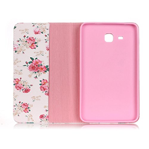 SZHTSWU Kunstleder Tasche für Samsung Galaxy Tab A 7.0 (2016) Tablette, Farbmalerei Serie PU Leder Tablette Tasche Hülle Schutzhülle Flip Wallet Case Ledertaschemit Kartenfächern und Ständerfunktion für Samsung Galaxy Tab A 7.0 SM-T280/SM-T285 7″(7 Zoll) Wi-Fi (2016) Tablet-PC (Blumen 04) - 4
