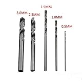  mark8shop 5pcs Brocas HSS Mini Twist - 0,5/1,0/1,5/2,5/3.0 mm