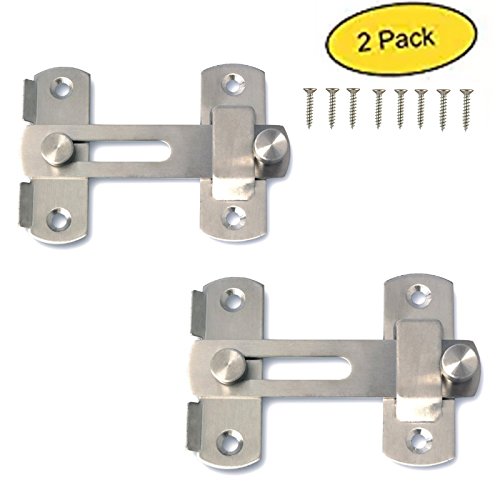 Reusious Cerraduras de Puerta de Acero Inoxidable Cerradura de Puerta de Cerradura de Cerradura de Pet, Acabado Cepillado