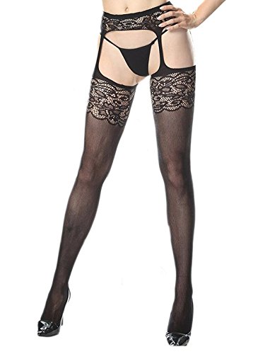 Preisvergleich Produktbild Damen Blumenspitze Strumpfband Gürtel Ausgeschnitten Strumpfhose
