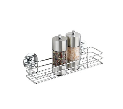 WENKO 5635100 Turbo-Loc Gewürzbord – Befestigen ohne bohren, verchromtes Metall, 30 x 9 x 8 cm, Silber glänzend - 3