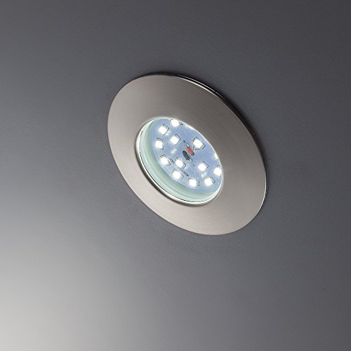 Trendlights24 Premio-C Einbaustrahler Set, 5 Stück – LED 5W Dimmbar, Ultraflach 35 Mm, Edelstahl, Warmweiß 3000K