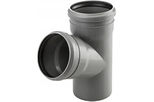 KACZMAREK HT Abzweig DN 110 x 110/45° T-Stück Verbinder Grau PP Kunststoff | mit Dichtung | Gummidichtung | Abwasser Installation | Kanalrohrsystem | Abflußrohrsystem | komplettes HT-System