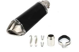 Vanwoke Silencieux Moto Universel 38-51mm, Pot d'échappement universel pour moto, avec amovible DB Killer, Petit Hexagon Oblique Tail Refit Silencieux D'échappement pour motos, VTT et Scooters