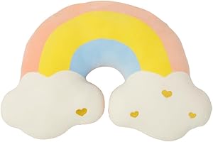 NatureMan Mond Regenbogen Wolke Kissen, weiche Plüsch Wolke geformte Kissen gefüllt Regenbogen und Mond Kinderzimmer Dekor, Nachttisch Sofa Schlafkissen/Kissen, Süßigkeiten Farbe (Regenbogen)
