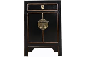 Yajutang Chinesische Kommode Nachtschrank Massivholz schwarz