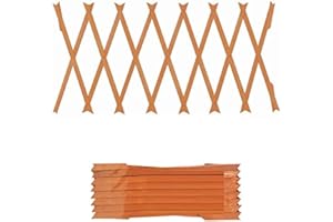 MD MUZ Lot de 3 treillis de jardin en bois extensible Marron clair 180 x 30 cm