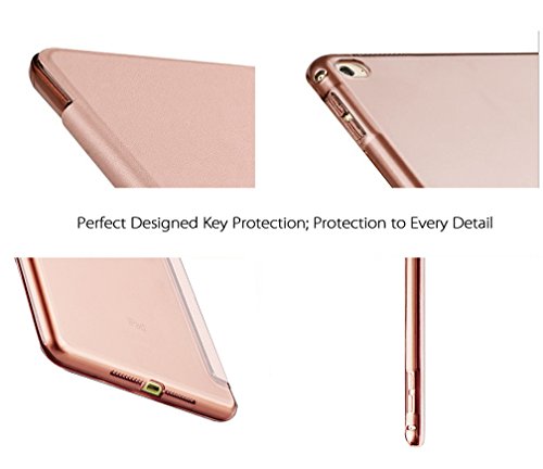iPad Air 2 Hülle, Toeoe iPad 6th Auto Aufwachen / Schlaf Funktion Schutzhülle mit Lichtdurchlässig Rückseite Abdeckung und Eingebautem Magnet für iPad Air 2 (Roségold) - 3