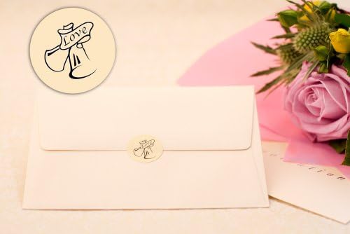 Festive Labels 210x “Wedding Bells”, CREAM Wedding Invitation Envelope Seals, Round Sticky Self-Adhesive Permanent Stickers for Invites/Letters, 25MM Circular Pre-Printed Stationary
