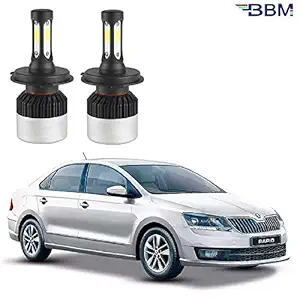 BBM High performance H4 LED Headlight Bulb with High / Low Beam White Light Bulbs Kit for Cars (White, 36W, each Bulb) compatible with Skoda Rapid [Set of 2]