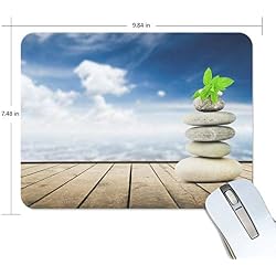 Tapis de Souris Tapis de Souris de Jeu Non Glissant pour Ordinateur Portable et Ordinateur Tapis de Souris, Vieilles Planches en Bois en Pierres Zen