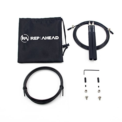 REP AHEAD SPEEDROPE (EXTRA FÜR DOUBLE UNDERS) – Das Springseil für Cross Training Athleten (3D-Kugellager & Aluminium Griffe) - 4