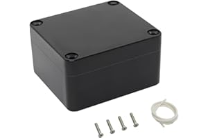 LeMotech Progetto Box ABS Plastica Distributore Box IP65 Impermeabile Caso Elettrico Universale Nero Dimensioni Esterno 63x58x35mm (1 pezzo)