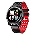 Produktbild Sport Fitness Tracker, Pulsmesser Smart Armband Activity Tracker Bluetooth Schrittzähler Mit Schlaf-Monitor Smart Watch Für Iphone 7 7 Plus 6 Samsung S8 Und Andere Android Oder Ios Smartphones,Red