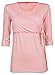 Happy Mama. Women's Maternity Nursing 2in1 Bolero Top Shirt 3/4 Sleeve. 458p (Apricot, UK 12, L)