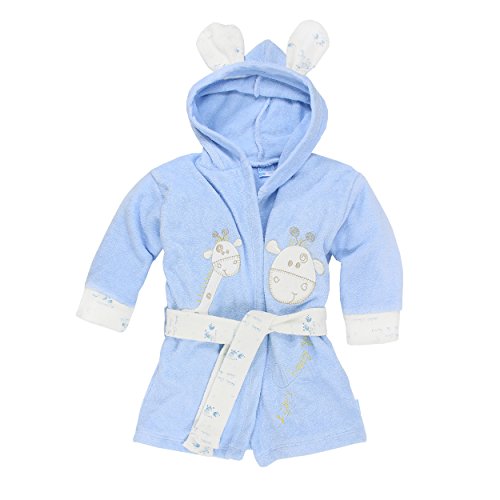 Baby Erstausstattung Set: Bademantel Kapuze Badetuch Schuhe Gürtel mit süßer Tier Applikation Giraffe aus 100% Baumwolle I Badeponcho Mädchen Jungen Kleinkind Säugling Babykleidung - 6