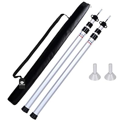 Anyoo Ensemble de 2 tiges en Aluminium réglables pour poteaux de bâche télescopiques pour Le Camping