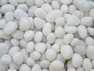 OhhSome [2KG] White Round Shaded Marbles Aquarium Pebbles for Vase Fillers, Glass Gems Stone, Table Scatter, Landscaping, Aquarium Fish Tank, Party Decoration, Crystal Rocks