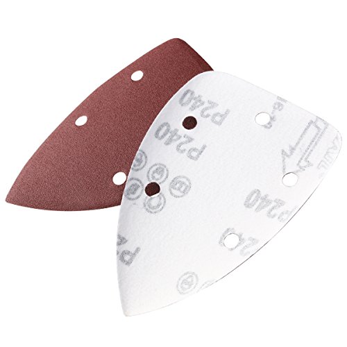 OULII Schleifblätter Grit 14cm Sander Bremsbeläge Schleifen Blätter Scheiben gemischt 40 80 120 240 40 für Multischleifer 40 Stück - 7