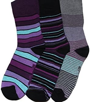 3 prs stripe SockShop womens gentle grip socks