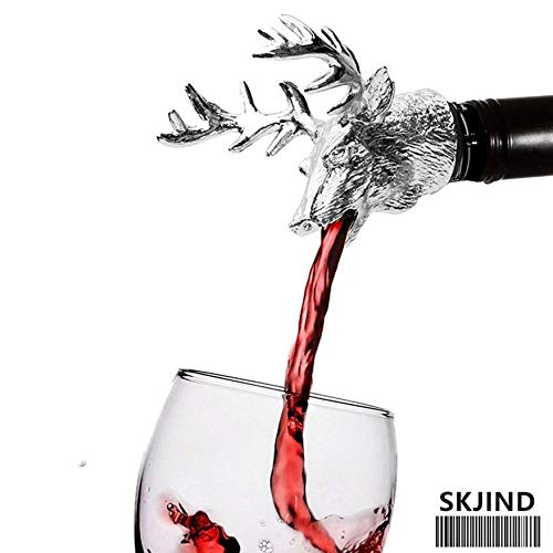 Skjind, aeratore per vino e tappo per vino, accessori in lega per gli amanti del vino, adatto a tutte le bottiglie di vino rosso e bianco