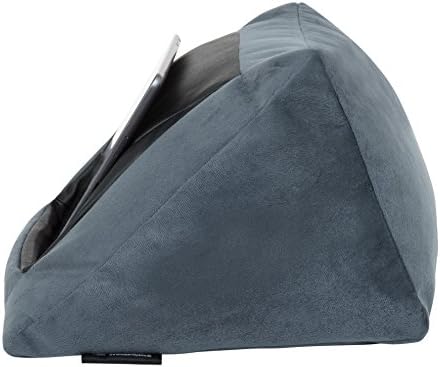 iPad Cushion Pillow Stand Holder (Velvet Charcoal Blue) Suitable for all Tablet devices
