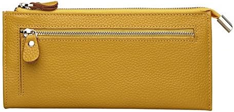 Women's Purse Real leather Wallet Card Bag Mobile phone Bag (Yellow)
