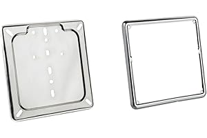 AMAS The Best KIT PORTATARGA+CORNICE EUROPEO MOTOCICLI ACCIAIO INOX MADE IN ITALY NUOVO CODICE DELLA STRADA (cromato)